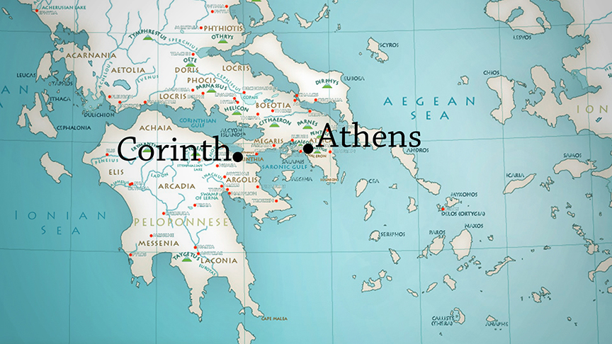Biblical City Of Corinth Map